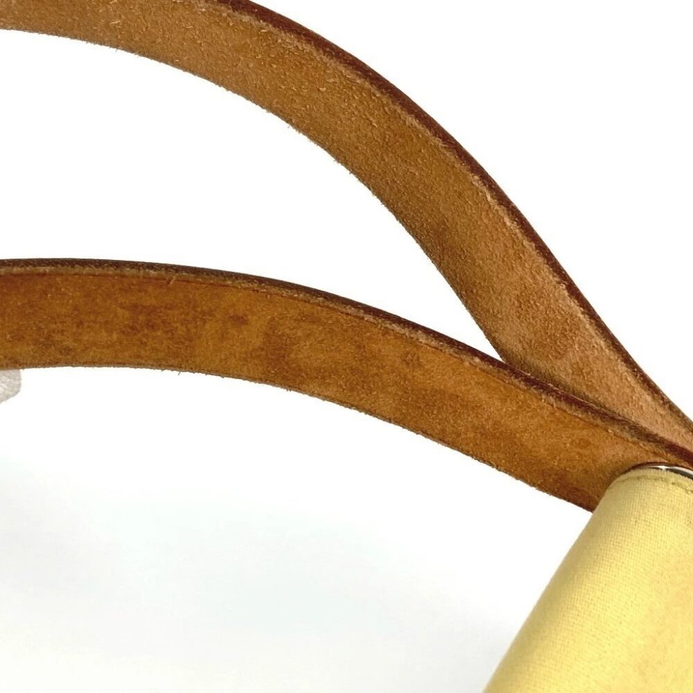 HERMES Bicolor Kabak Elan PM Shoulder Bag Tote Bag Leather/Canvas Beige/yellow - Picture 10 of 16